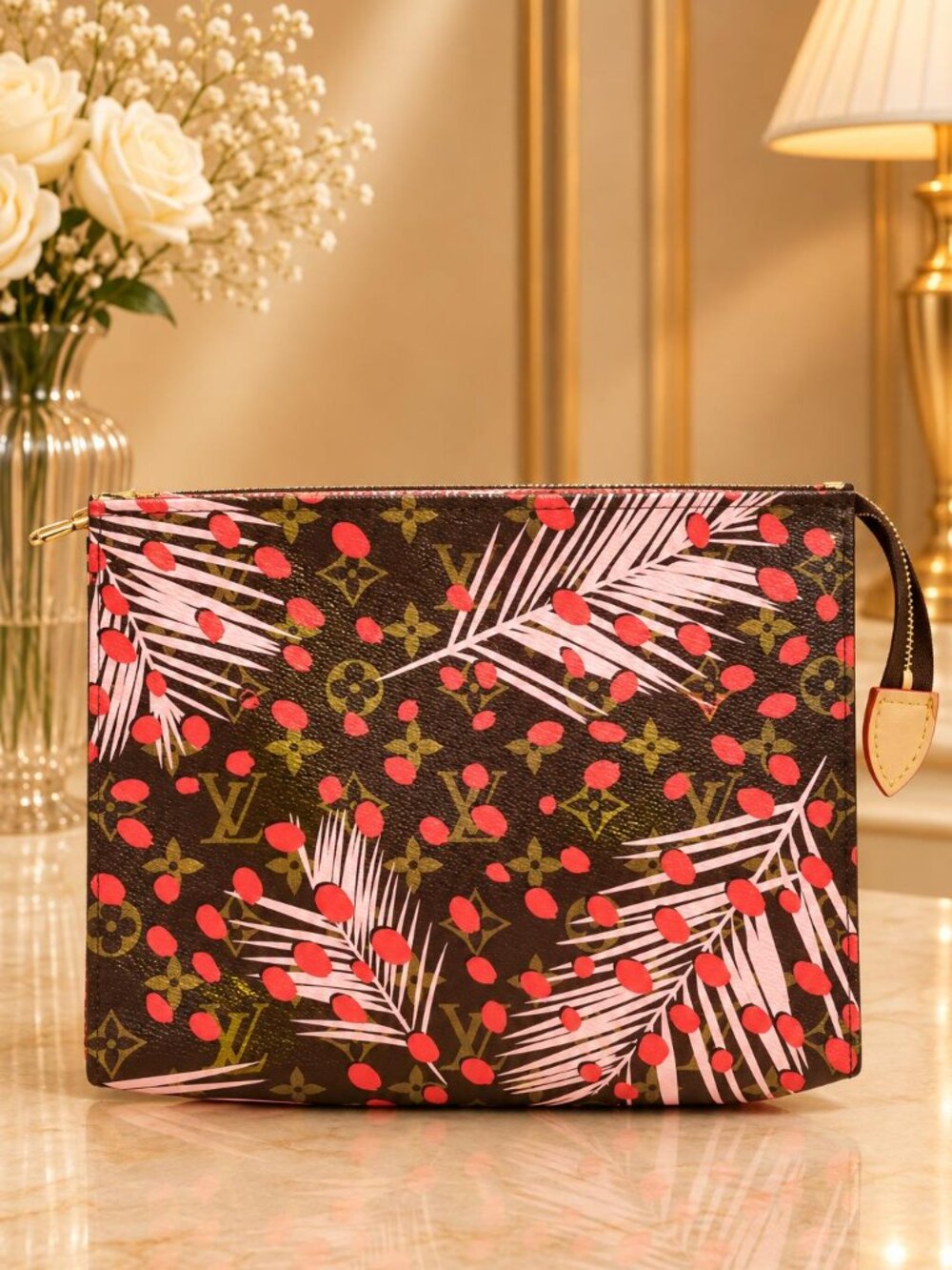 Authentic Louis Vuitton Monogram Jungle Dots Toiletry Cosmetic Pouch